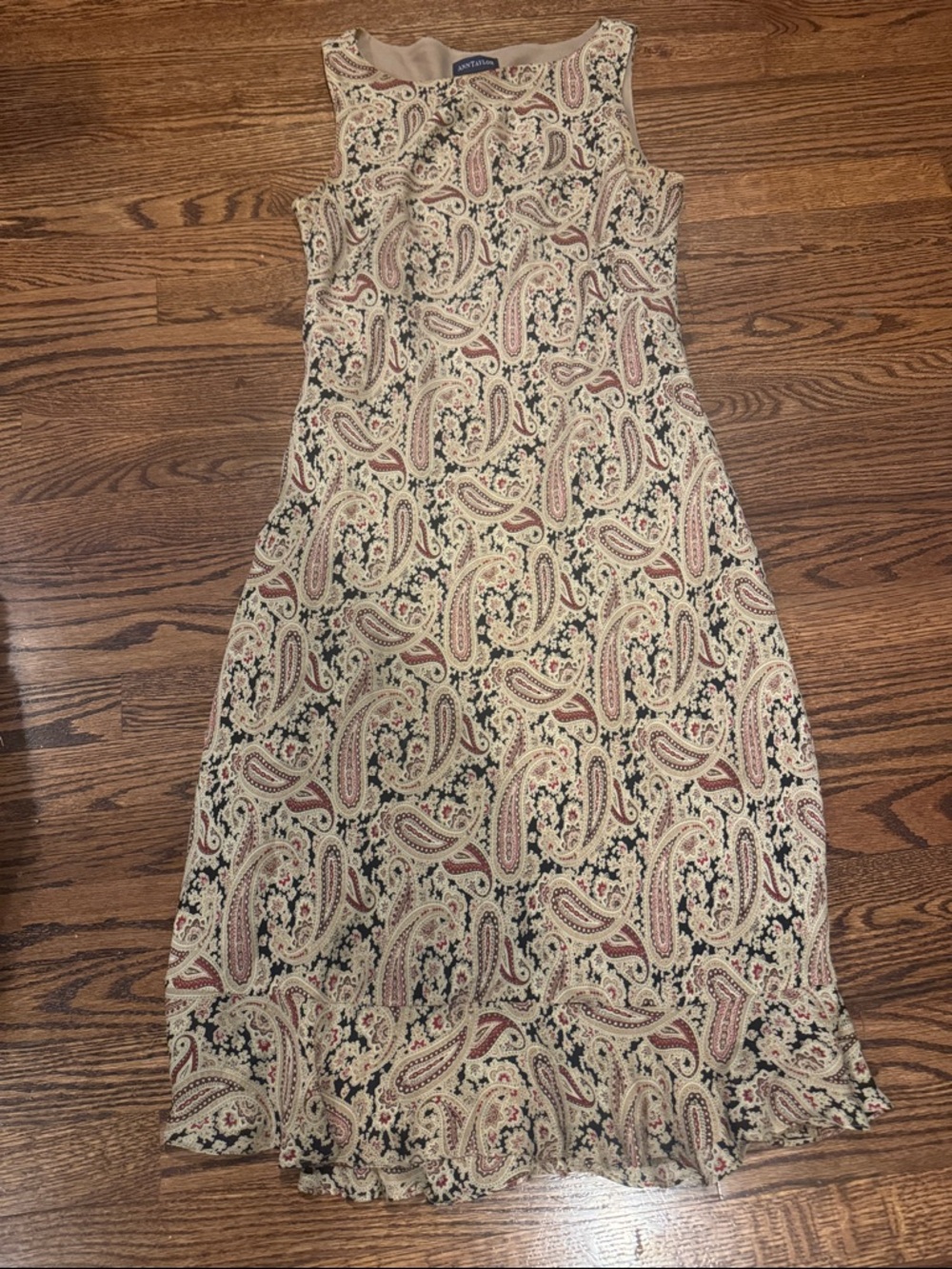 Ann Taylor 100% Silk Paisley Sleeveless Dress Size 10